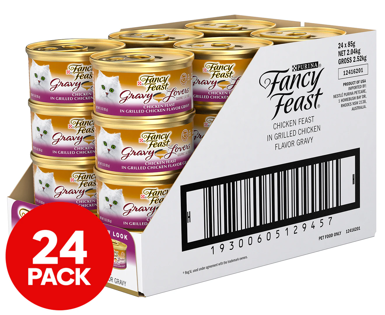 24 x Fancy Feast Gravy Lovers Chicken Feast In Grilled Chicken Flavour Gravy 85g