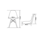 4 PCS Retro Replica Eiffel Dining Chairs DSW Cafe Kitchen Beech Wooden-White