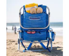 Beach Chair or Umbrella Backpack Pool Summer Camping Folding Seat-Blue