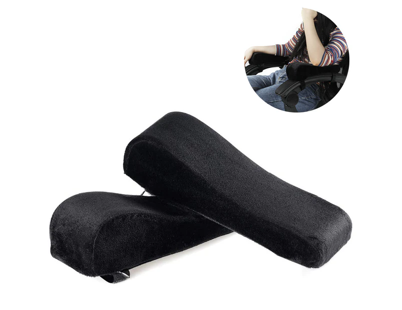 1 pair Memory Foam Arm Rest Office Chair Armrest Pads and Elevated Sloped Armrest - Universal Cushion Covers