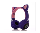Kids Cat Ear Headphones Stereo Wireless Headphones Foldable Headphones