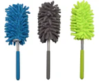 3 Pack Telescopic Duster Extendable Foldable Washable Chenille Dusting Brush Mop Microfiber Duster For Home Office And Cars