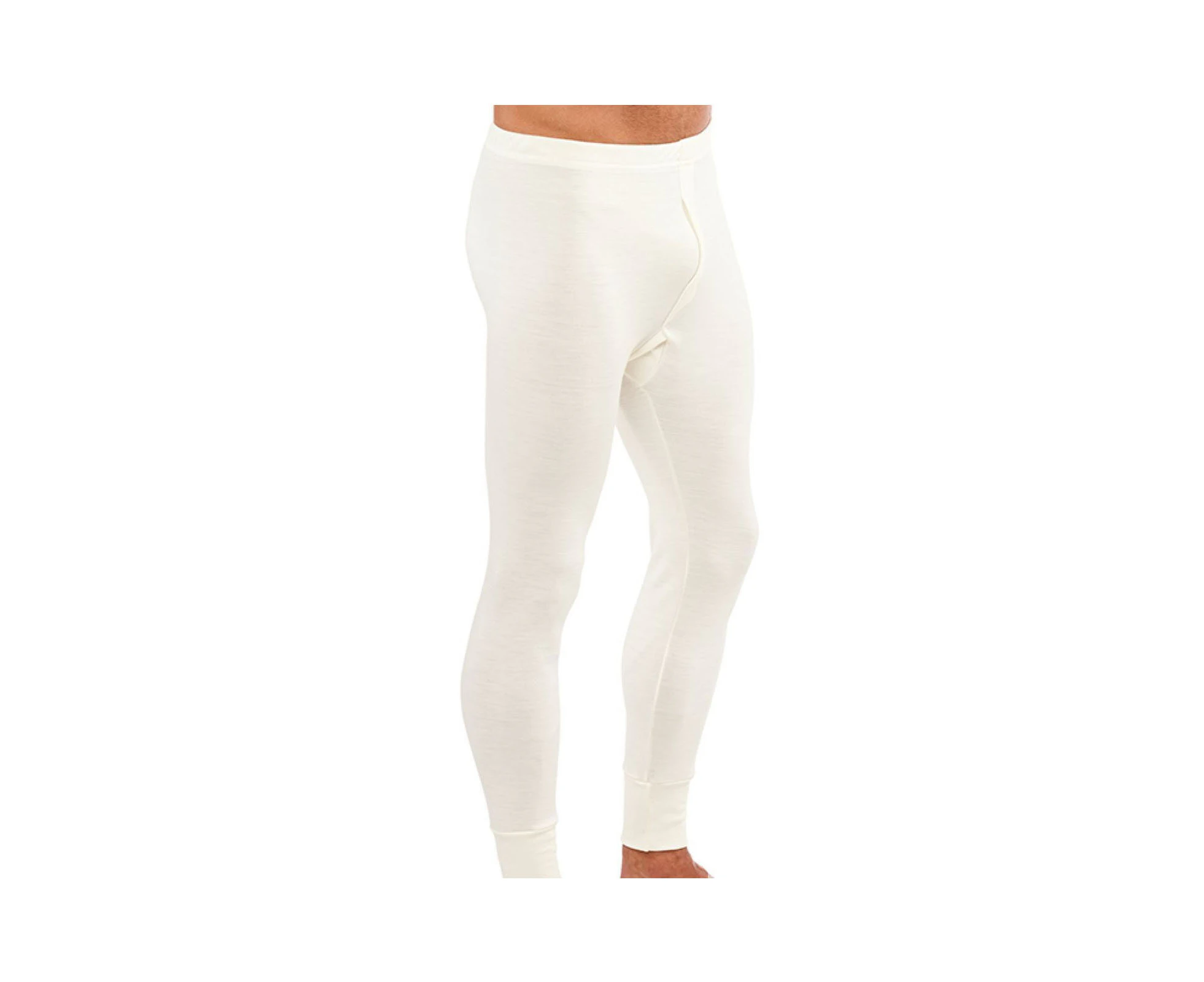 Mens Thermal Long Johns Trouser Pants Merino Wool Blend Aus Made Thermals - Beige