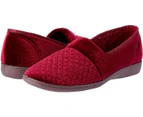 Grosby Marcy 2 Women's Slippers Slip On Indoor Outdoor Quilted Moccasins Shoes - Wine