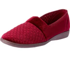 Grosby Marcy 2 Women's Slippers Slip On Indoor Outdoor Quilted Moccasins Shoes - Wine