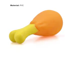 Chicken Leg Puppy Toy Elastic Interactive Toy PVC Squeaky Rubber Chicken Leg Pet Dog Toy for Home-Yellow