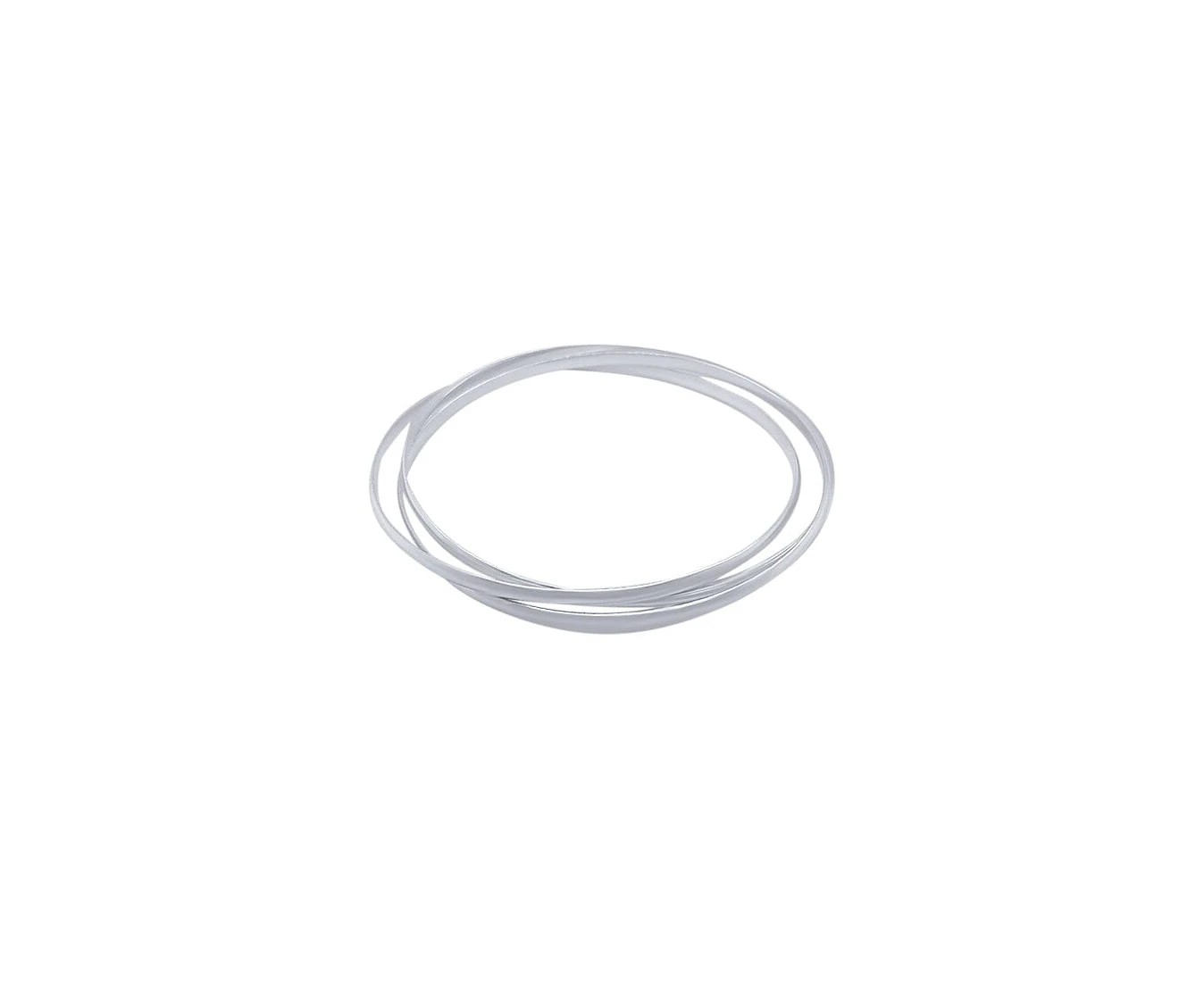 Bevilles Sterling Silver Plain 3 Interlock Russian Bangle - Silver