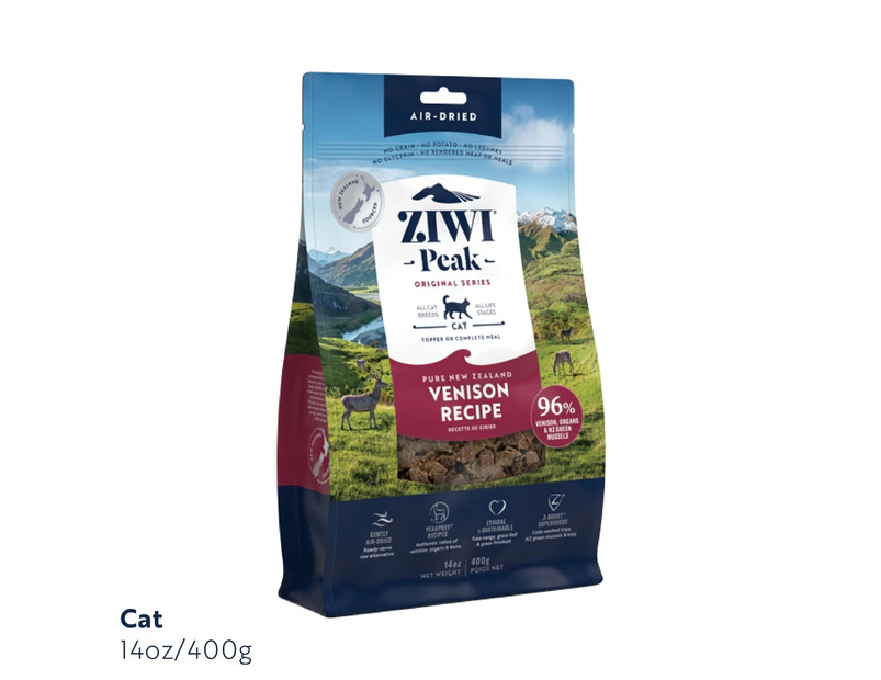 Ziwi Peak Air Dried Grain Free Cat Food 400g Pouch - Venison