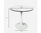 Levede Dining Table Kitchen 4 Person Marble Tulip Coffee Round Metal Base 80cm