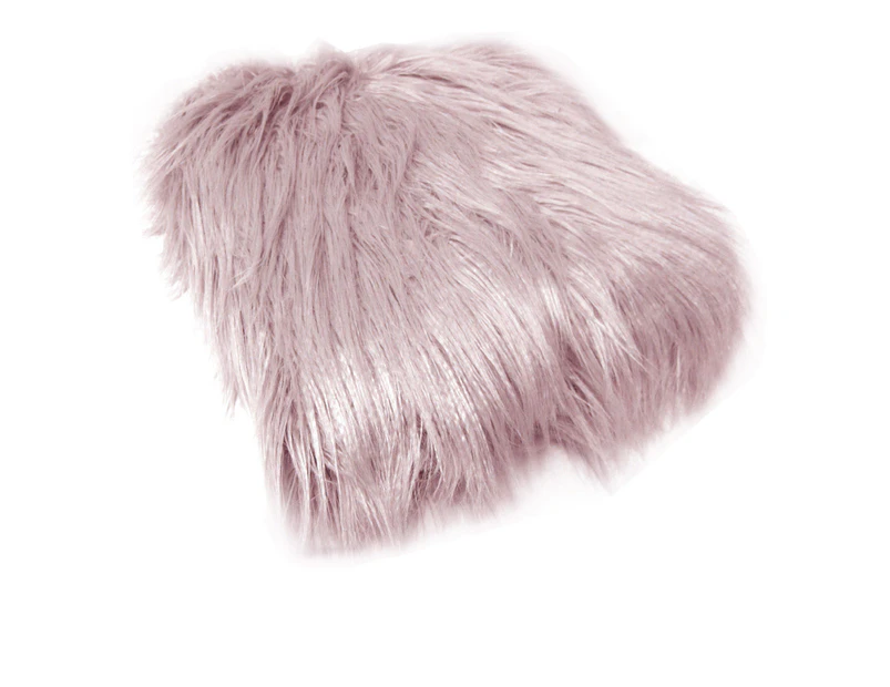 Mia Luxury Long Hair Faux Fur Throw Rug 127 x 152 cm - Dusty Pink