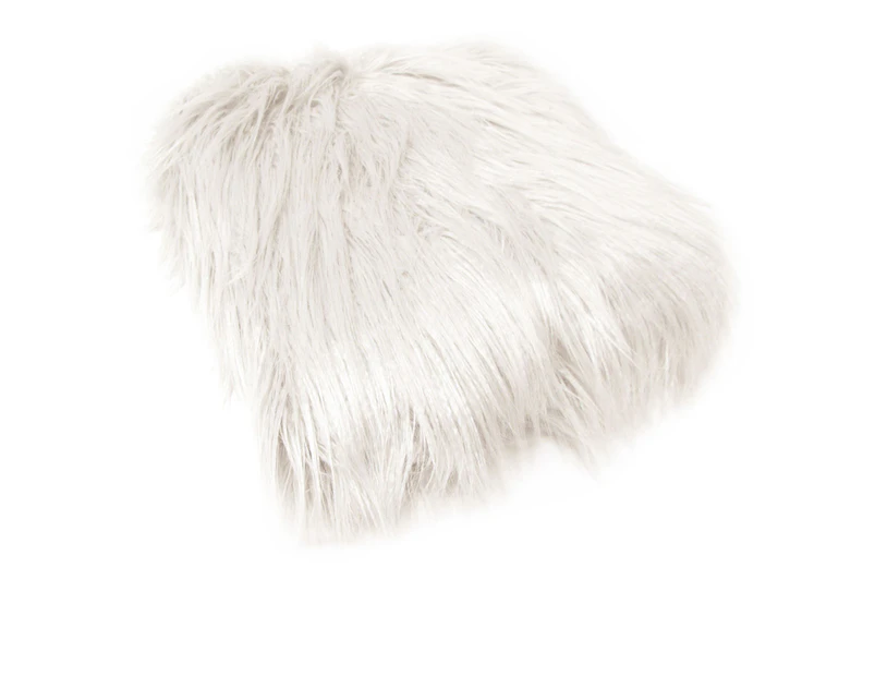 Mia Luxury Long Hair Faux Fur Throw Rug 127 x 152 cm - Ivory