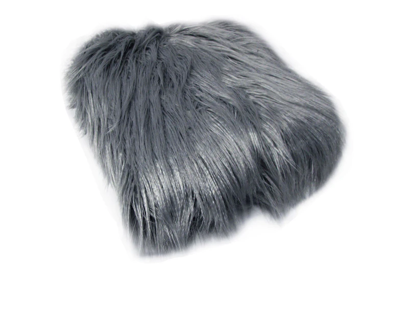 Mia Luxury Long Hair Faux Fur Throw Rug 127 x 152 cm - Charcoal