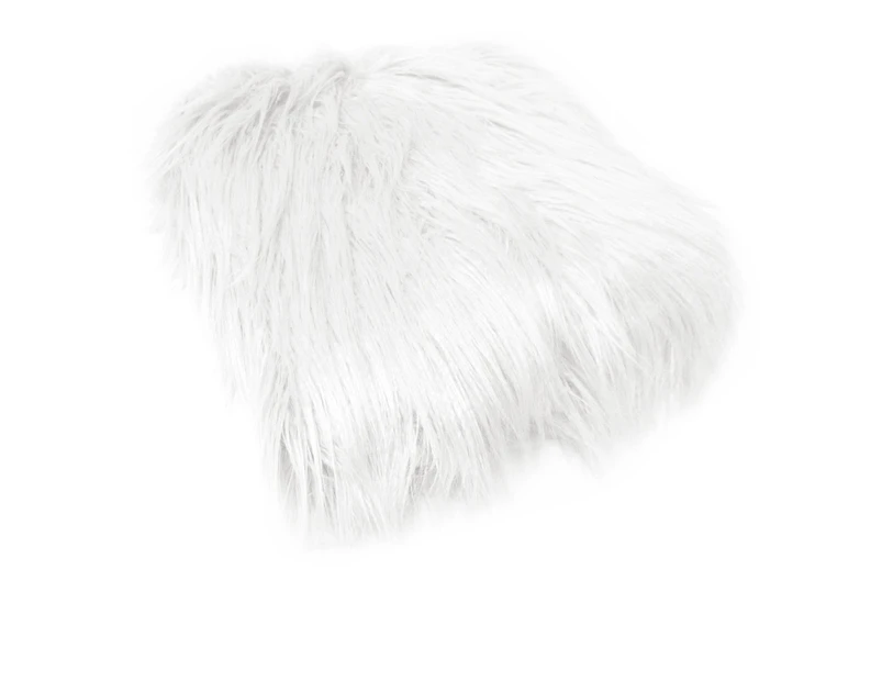 Mia Luxury Long Hair Faux Fur Throw Rug 127 x 152 cm - White