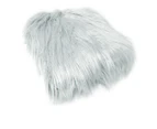 Mia Luxury Long Hair Faux Fur Throw Rug 127 x 152 cm - Silver