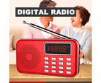 Y-619 Digital Radio LED Display Noise Cancelling PW-cut Memory 2 Inch 3W USB/TF/AUX Mini MP3 Player for the Aged