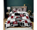 3pcs Bedding Set Double Queen King Size Quilt Cover Xmas Trees Elk Duvet Cover Printed -Style 2
