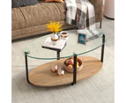 Oval Glass Top Coffee Table