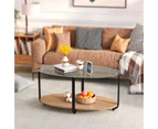 Oval Glass Top Coffee Table