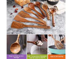 Wooden Spoons For Cooking,Nonstick Kitchen Utensil Set,Wooden Spoons Cooking Utensil Set (Teak 8 Pack)
