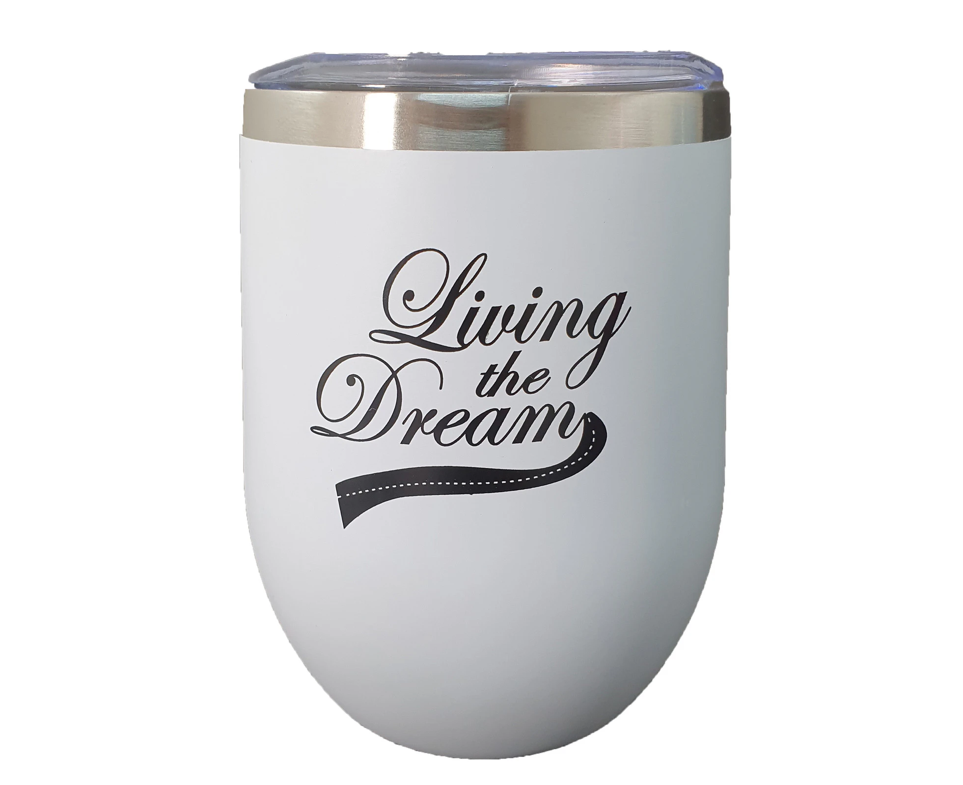 Living The Dream Insulated Wine Travel Mug 340ml White