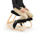 Wooden Ergonomic Kneeling Chair Stool Posture Correcting Black