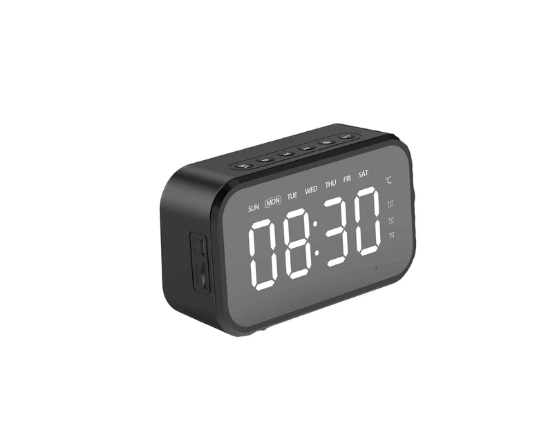 Alarm Clock Multifunctional High Fidelity LED Mirror Screen Bluetooth-compatible5.0 Stereo Loudspeaker Alarm Clock for Bedroom