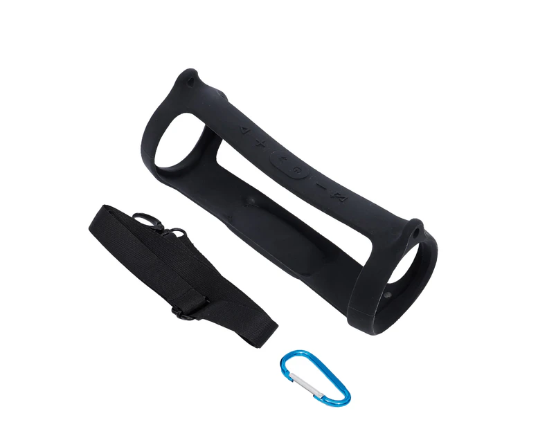 3Pcs/Set Portable Wireless Bluetooth-compatible Speaker Silicone Protective Cover Case with Strap Carabiner for JBL Charge 4