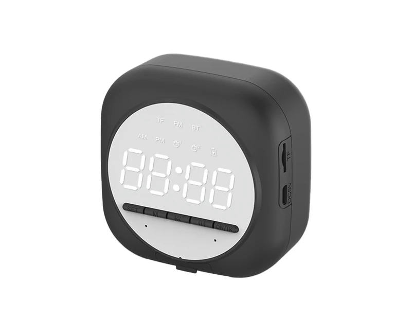 Bluetooth 5.0 2 In 1 Mini LED Screen Mirror Night Light Speakers Alarm Clock