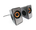 1 Pair USB 3.5mm Wired Deep Bass Stereo Surround Speakers for Desktop Computer