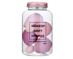 Beauty Makeup Sponge 7pcs Puff Teardrop Blender Foundation Sponge Set With jar Gift Flawless Bottle(Pink)