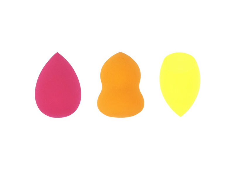 Foundation Beauty Sponge Blender 3 Pcs egg/oblique olive/gourd shapes, Flawless for liquid, cream and Powder(mixed color)
