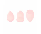 Foundation Beauty Sponge Blender 3 Pcs egg/oblique olive/gourd shapes, Flawless for liquid, cream and Powder(Pink)