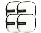 Beauty tool square lazy water makeup remover cotton makeup remover puff round makeup remover pad washable makeup(White)