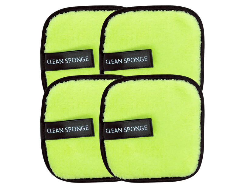 Beauty tool square lazy water makeup remover cotton makeup remover puff round makeup remover pad washable makeup(Green)