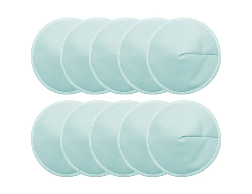Organic Nursing Breast Pads - 10 Washable Pads - Breastfeeding Nipple Pads -Reusable Breast Pads for Breastfeeding(Blue green)