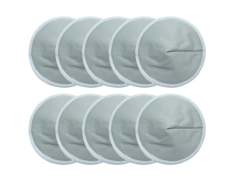 Organic Nursing Breast Pads - 10 Washable Pads - Breastfeeding Nipple Pads -Reusable Breast Pads for Breastfeeding(Grey)