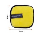 Beauty tool square lazy water makeup remover cotton makeup remover puff round makeup remover pad washable makeup(Yellow)