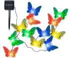 12 LED Solar Powered String Fairy Lights Outdoor Garden Butterfly Party Xmas