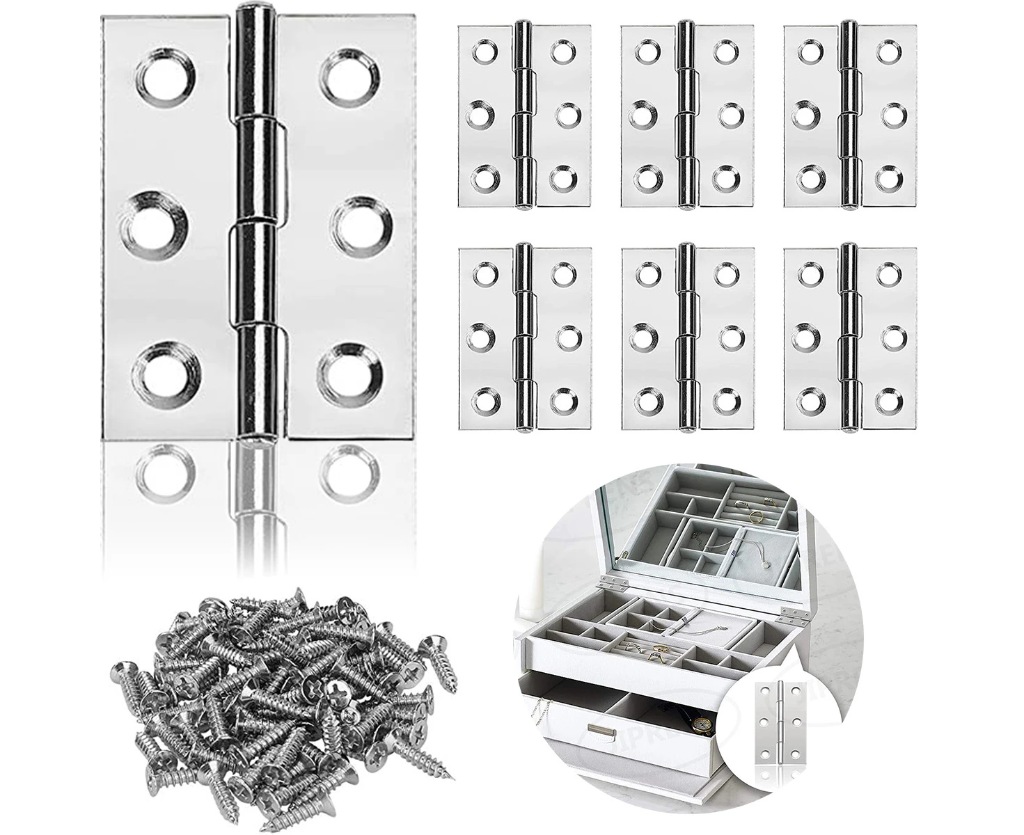 12 Pieces Folding Butt Hinges, Stainless Steel Door Hinges Ball Bearing Hinges Steel Fire Rated Internal Door Hinges