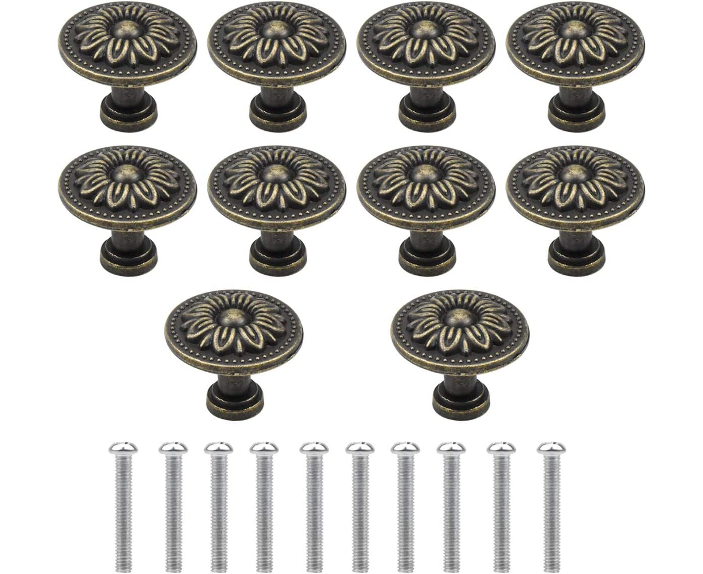 Bronze Vintage Drawer Knobs, 32Mm Retro Drawer Pulls, Door