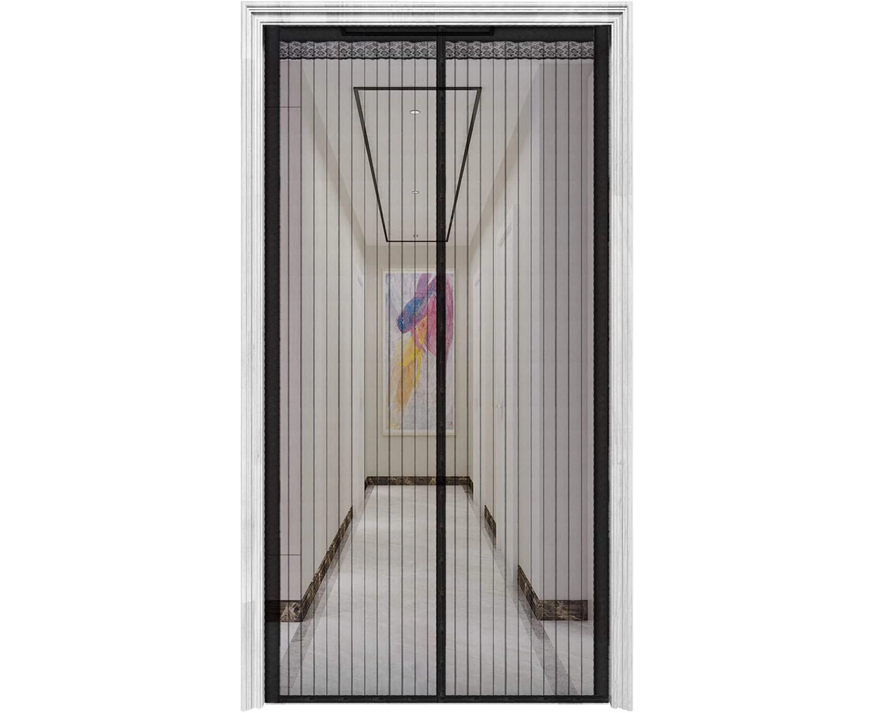 Magnetic Screen Door With 32 Magnets Heavy Duty Mesh Curtain, Magnetic Screen Door, Dogs Pets Friendly Door Screen, 100*210cm