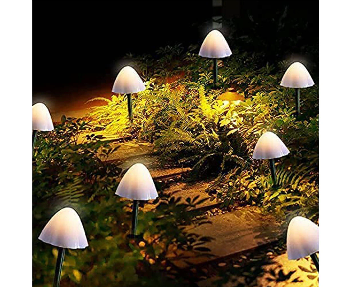 Solar Mushroom String Lights Multi Mode For Garden Courtyard Landscape Lawn Path Wedding Party-2 mode warm white-3.5m 10lights