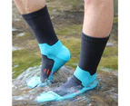 1 Pair Waterproof Socks Elastic Breathable Mid-Tube Soft Socks Foot Protection Windproof Winter Hiking Wading Riding Skiing Sock-Lake Blue
