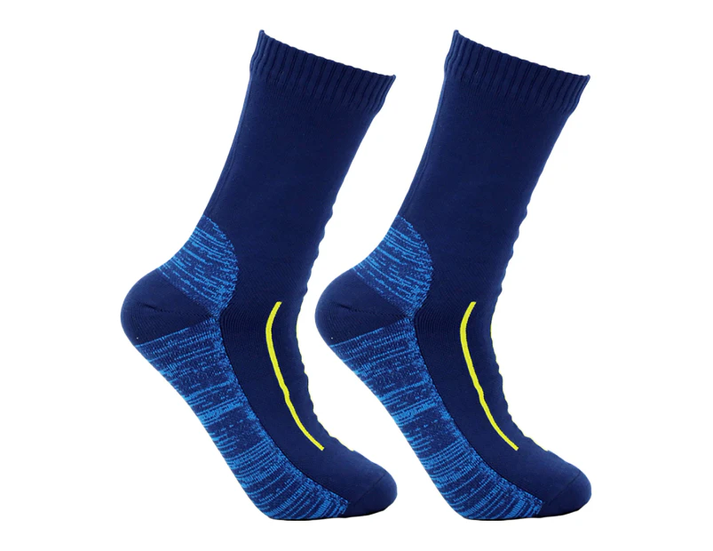 1 Pair Waterproof Socks Elastic Breathable Mid-Tube Soft Socks Foot Protection Windproof Winter Hiking Wading Riding Skiing Sock-Navy Blue