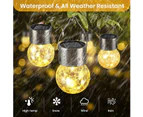 10-Pack Hanging Solar Lights Outdoor, Decorative Cracked Glass Ball Light, Solar Powered Waterproof Globe Lighting with Handle-Warm White