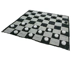 Giant Size Plastic Outdoor Checkers Game Set w/Mat 1.5x1.5m