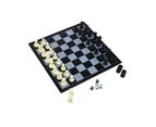3 in 1 Magnetic Chess, Checkers and Backgammon Foldable Board