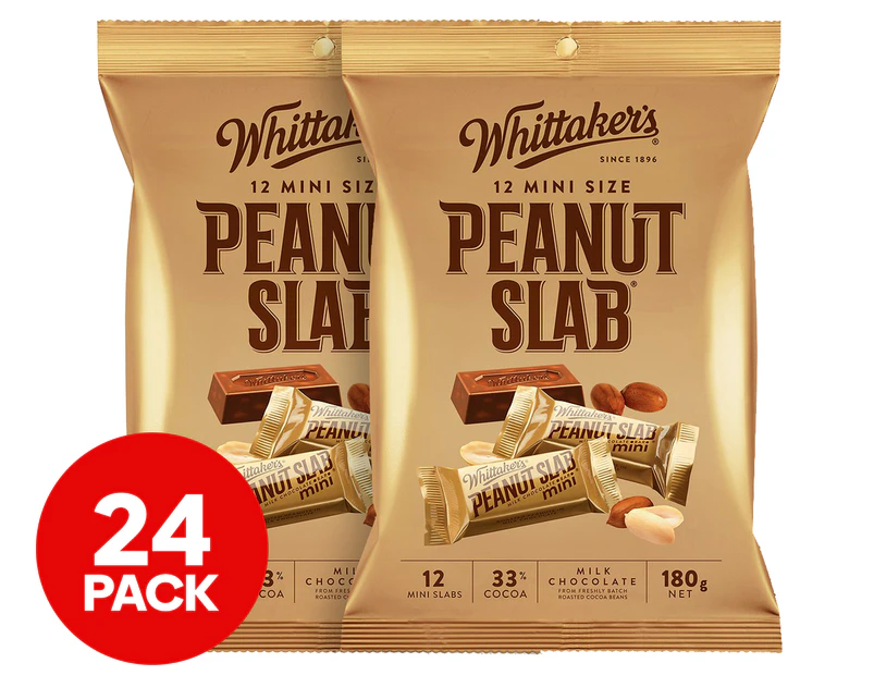 2 x 12pk Whittaker's Peanut Mini-Slab Milk Chocolate Sharepack 180g