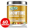 X50 Showtime Thermoshred 2 In 1 Pre-Workout Thermogenic Powder Pineapple Mango 325g 60 Serves