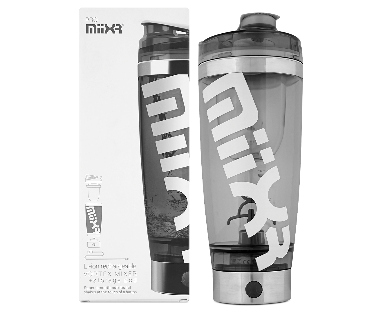 For Smoothies and Shakes: PROMiXX MiiXR PRO Electric Shaker Bottle